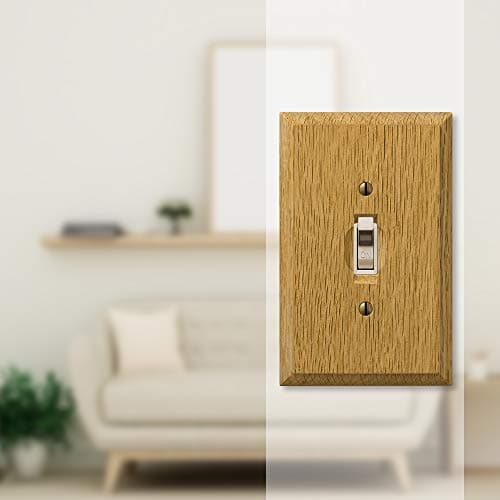 AMERELLE 4025T Traditional Single Toggle Light Oak Wallplate
