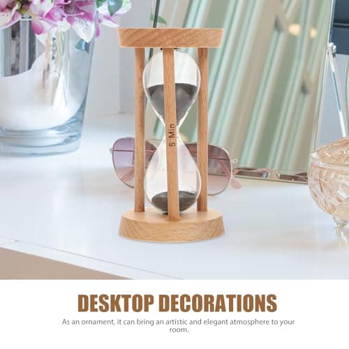 BESTonZON 5 Minute Hourglass Timer Wood Sand Clock Cooking Alarm
