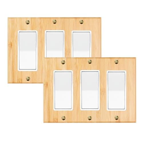 Bamboo Solid Wood Light Switch Plate Decorative Cover — 2PC-Wood Wall Plate 8