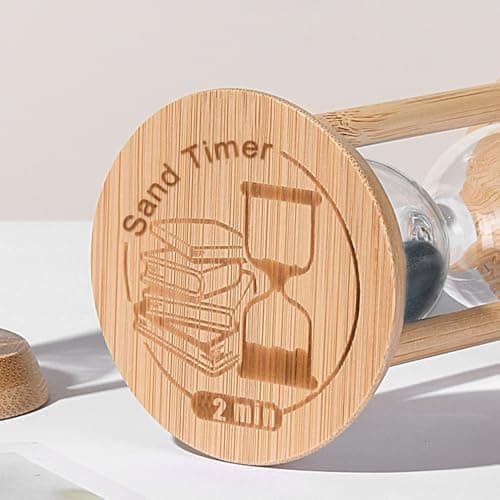 2-Minute SuLiao Wooden Sand Timer, Bamboo Hourglass for Home Office Decor