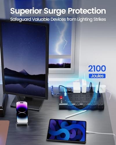 Superdanny Power Strip 22 AC + 6 USB, 1875W, Black