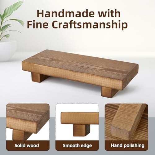 Wooden Soap Stand, Footed Tray for Home Decor and Counter Display