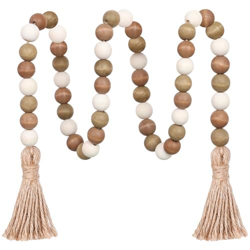 Farmhouse Beads with Tassels for Tiered Tray Decor