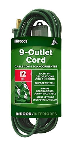 Lightweight Indoor Extension Cord for Home Use, 12Ft, Green
