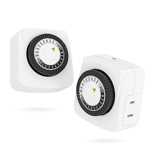 BN-LINK 24-Hour Mini Lamp Timers 2 Pack for Fish Tank Fans LED Lights