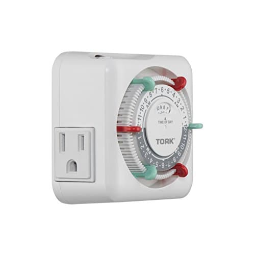 NSI Industries TORK RTN312 15-Amp 24-Hour Mechanical Timer - Green & Red Trippers White
