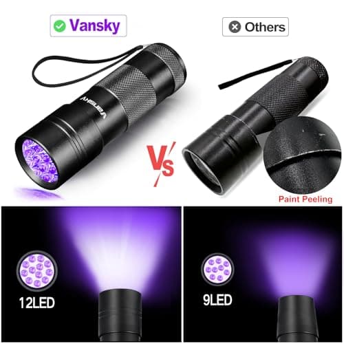 Vansky Black Light UV Flashlight for Pet Urine & Dry Stains On Carpets