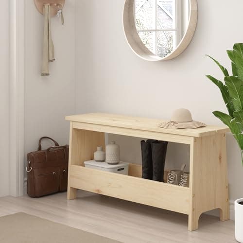 Farmhouse White Dining Bench with Spindle Back for Foyer Balcony — Wood