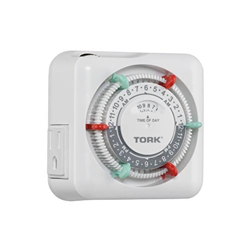 NSI Industries TORK RTN312 15-Amp 24-Hour Mechanical Timer - Green & Red Trippers White
