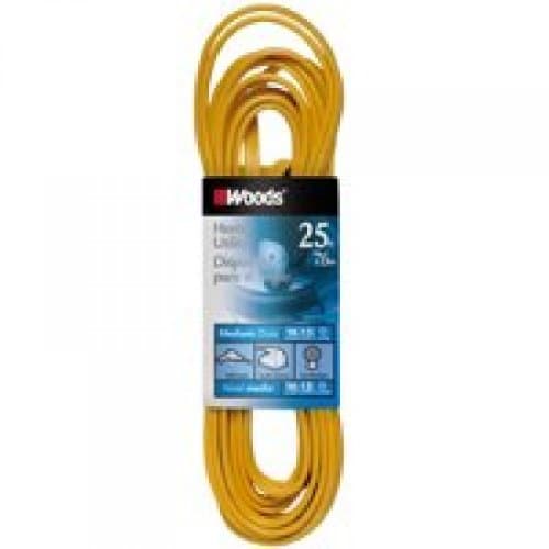 Woods 0831 25-Foot Yellow Flat Utility Extension Cord