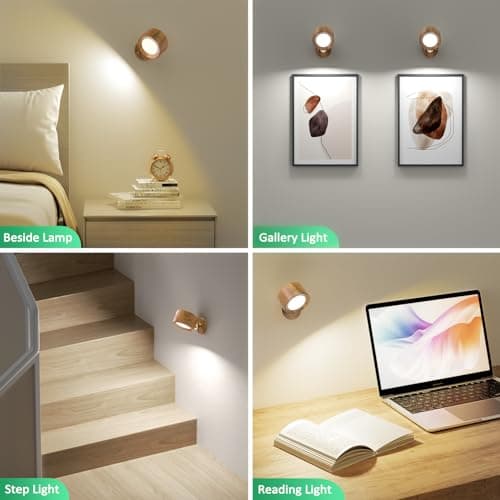 Rechargeable 3-Pc LED Wall Sconces with Remote Control & Dimming