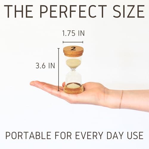 Modern Glass Sand Timer with Wooden End Caps (2 Minutes)