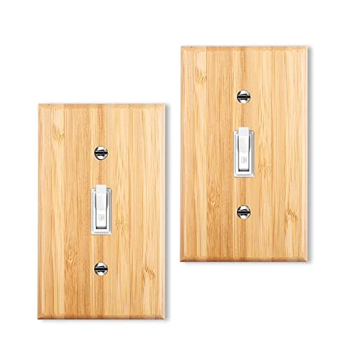 Solid Bamboo Single Toggle Light Switch Plate, 4.5" x 2.76" Home Decor — 2PC-Single Toggle