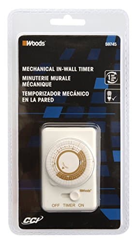 Woods 59745WD 24-Hour Mechanical Wall Light Switch Timer (White)