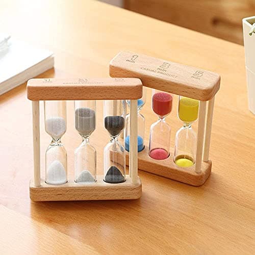 3-Minute Wooden Sandglass Timer Clock, Home Decor Kitchen Gift for Children