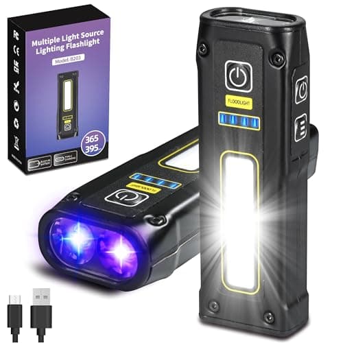DARKBEAM 365+395 Blacklight Flashlight, High Lumen USB-C Rechargeable Red Light Emergency Power