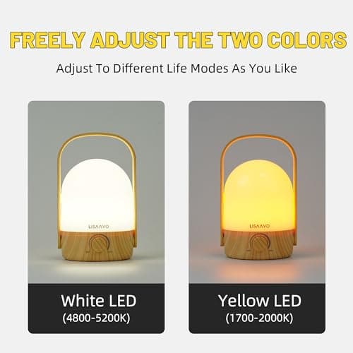 Wooden Portable Cordless Rechargeable Bedside Lamp for Nightstand