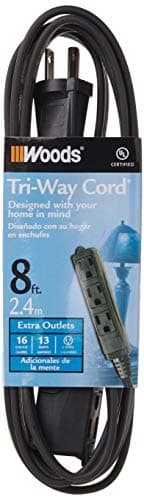 Compact 8-Foot Indoor Extension Cord with 3 Outlets for Home Use