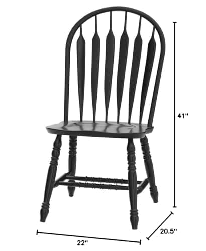 Sunset Trading Antiqued Black Cherry Distressed Windsor Side Chairs, Set of 2