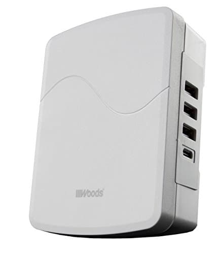 Surge Tap with 3 Grounded Outlets and 4 USB Ports, White
