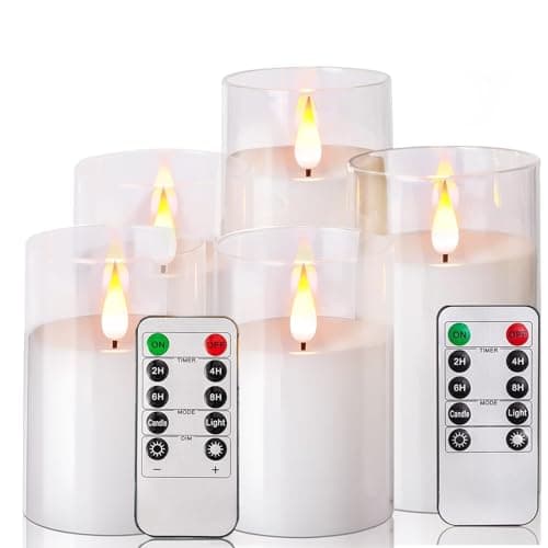 Niceme Real Wax Flameless Pine Bark Candles Set of 3 with Remote Timer — Cream