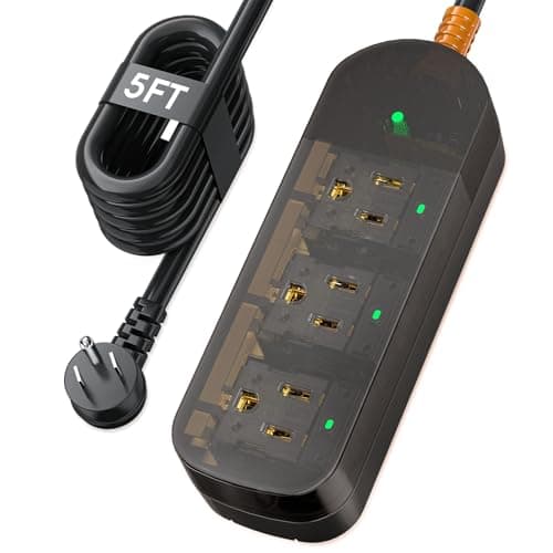 Weatherproof Outdoor Power Strip, 1875W 7-in-1 Surge Protector 10FT Cable — Brown