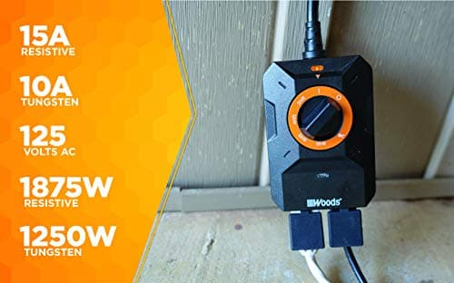 Outdoor Lighting Timer for Dusk to Dawn, 2 Grounded Outlets