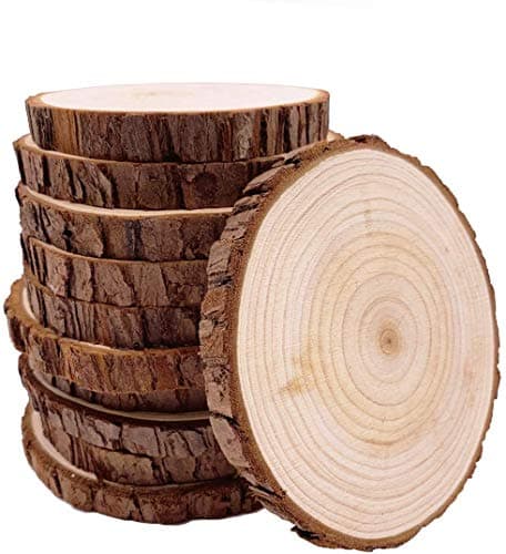 Natural Tree Bark Wood Slices Coasters 10 Pcs Rustic Craft Kit