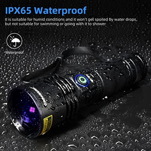 DARKBEAM USB-C Rechargeable 365nm Black Light Flashlight for Fluorescent Detection