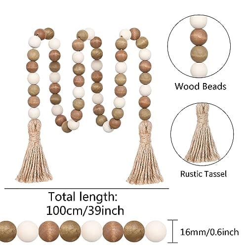 Farmhouse Beads with Tassels for Tiered Tray Decor