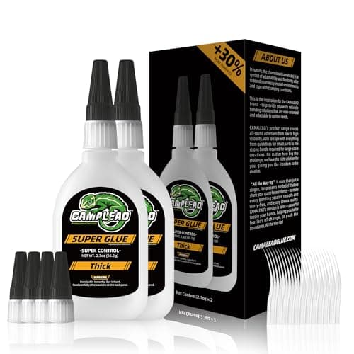 High-Strength 2610 PSI Super Glue, 4.6 oz, Extra Caps & Microtips