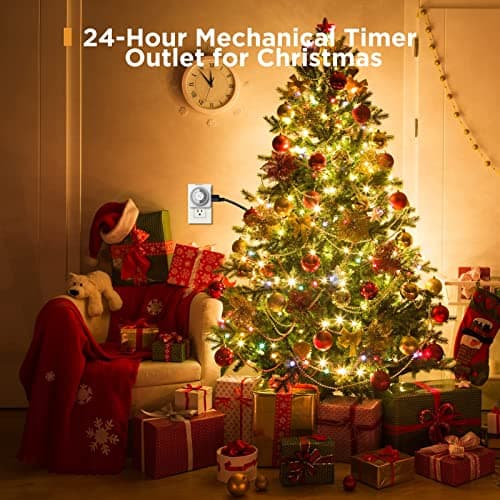 G-Homa 2-Pack 24-Hour Mechanical Timer for Lights, ETL Listed White