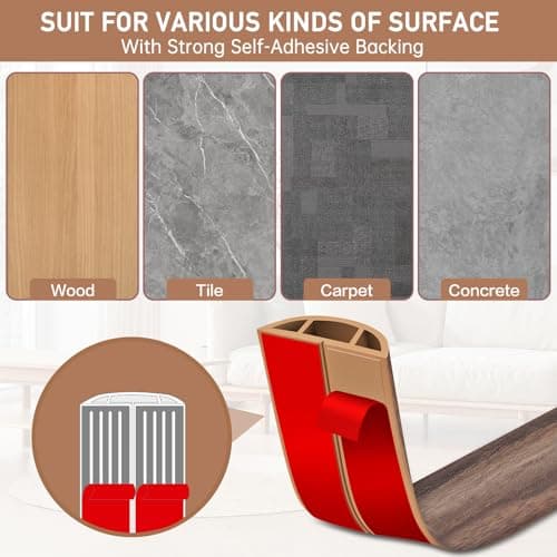 Smoked Brown Wood Floor Cord Cover 0.47"x0.27" (3.3Ft) Cable Hider