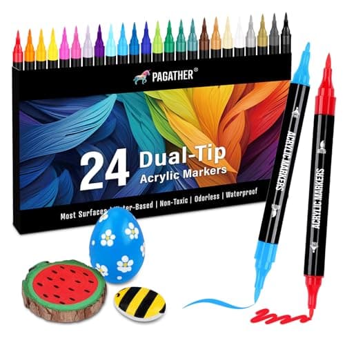 72 Color Acrylic Paint Markers for Artistic Crafts — 24 Colors