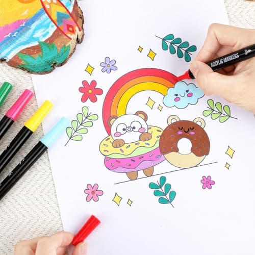 72 Color Acrylic Paint Markers for Artistic Crafts