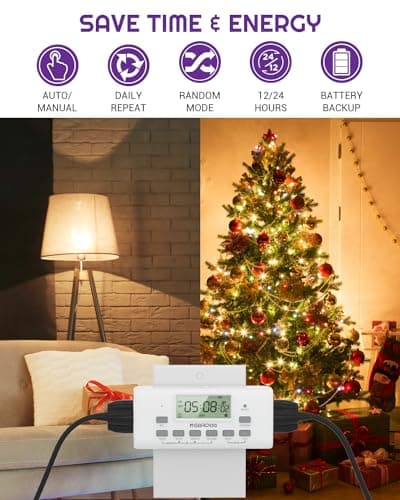 2 Pack NEARPOW Digital Timer for Lamp 10 On/Off Programs, 24/7 Programmable