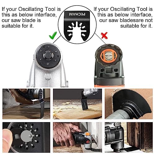 PECHAM 24PCS Universal Wood Metal Oscillating Saw Blades Fit Porter Cable Black & Decker