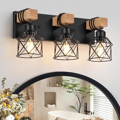 FadimiKoo 3-Light Farmhouse Vanity Light for Bathroom