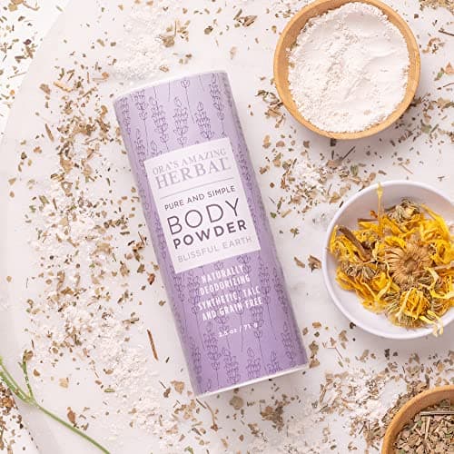 Talc Free Body Powder, Grounding Scent, Lavender & Vetiver, 2.5 oz
