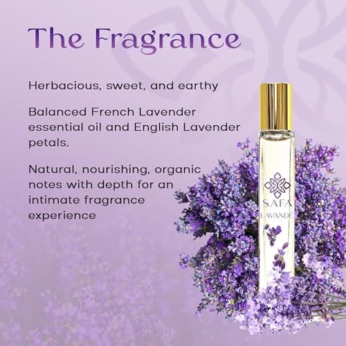 SAFA Lavandé Fragrance Oil Roller | Organic French Lavender & English Petals | 10 mL