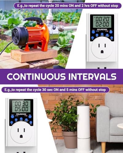 Nearpow Programmable Digital Timer Switch, 15A/1800W, Infinite Cycle