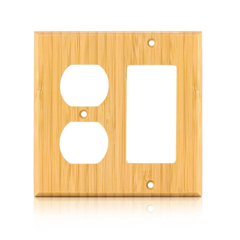 Solid Bamboo Single Toggle Light Switch Plate, 4.5" x 2.76" Home Decor — 1PC-Single Toggle Outlet