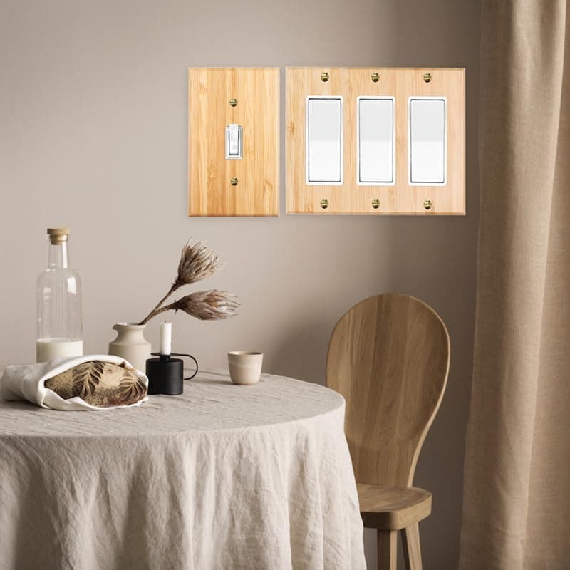 Bamboo Solid Wood Light Switch Plate Decorative Cover