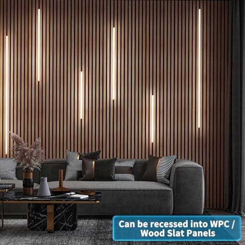 6pcs Self-adhesive White LED Light Kit for Wood Slat Walls & Home Decor