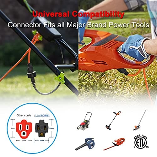 Clear Power 50 ft Water & Weather Resistant Outdoor Extension Cord, Flame Retardant, Lawn & Garden, DCOC-0117-DC