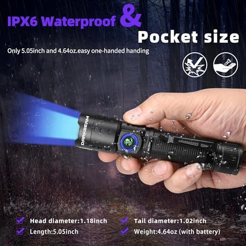 DARKBEAM 365nm UV Flashlight with Filter, Powerful USB-C Rechargeable LED Blacklight