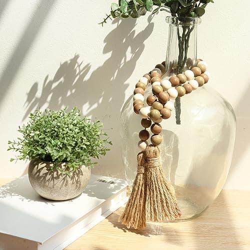 Farmhouse Beads with Tassels for Tiered Tray Decor
