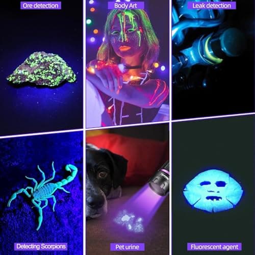 ALONEFIRE SV18 12W 365nm UV Flashlight for Pet Urine Detection & More