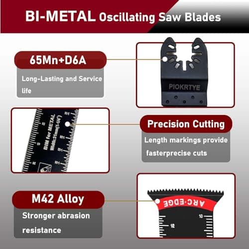 Oscillating Saw Blades for Wood, Nails, Metal Universal Quick Release Tool Kits