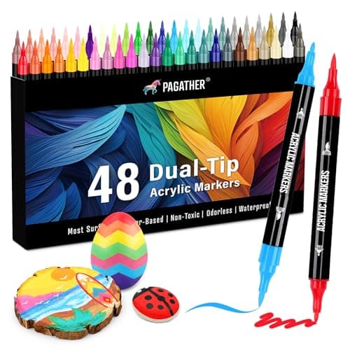 72 Color Acrylic Paint Markers for Artistic Crafts — 48 Colors